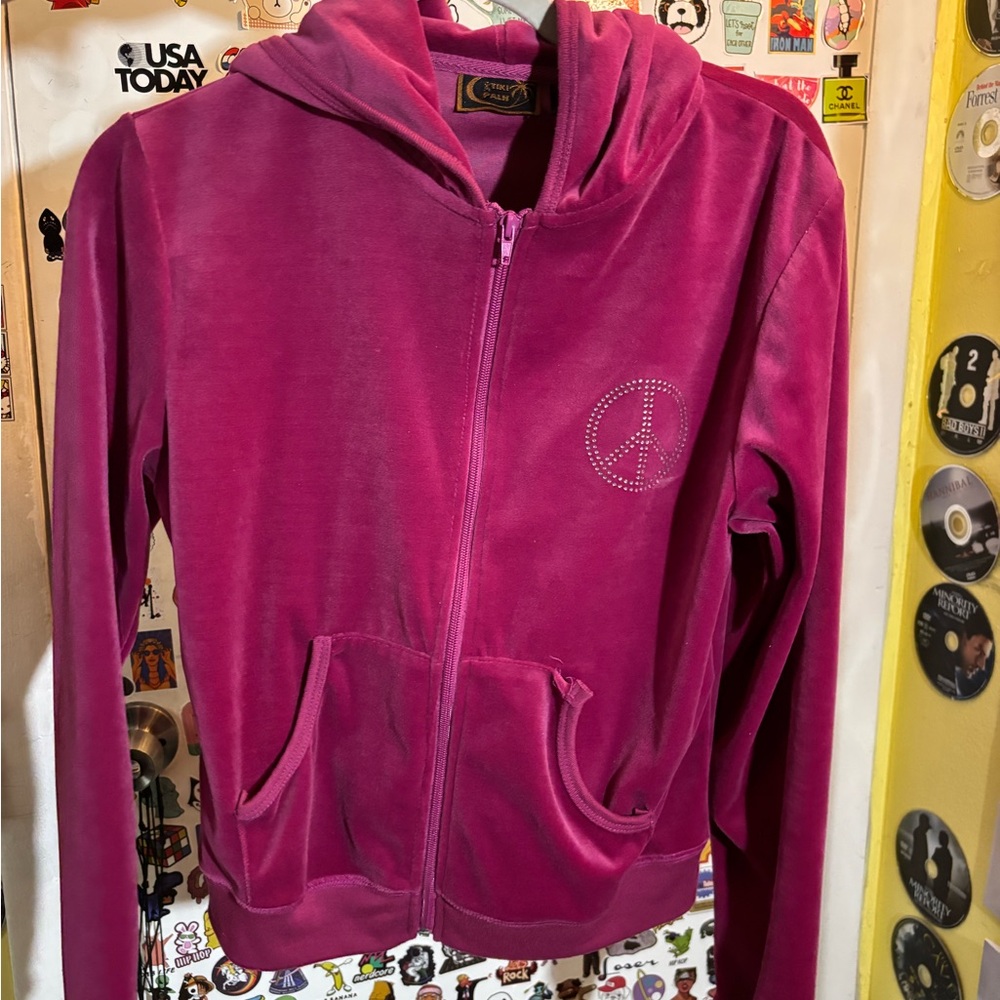 Purple tiki palm sweater